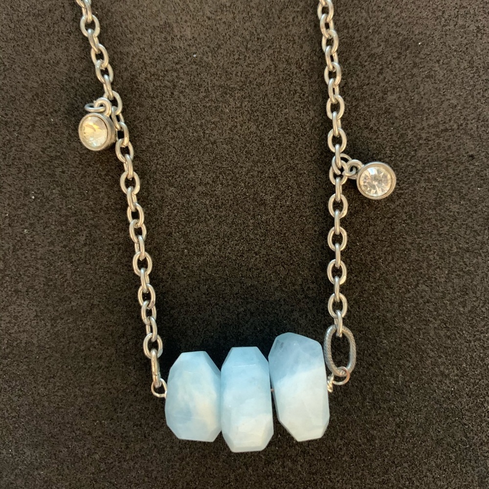 Ice blue quartz necklace